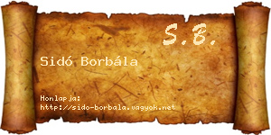 Sidó Borbála névjegykártya